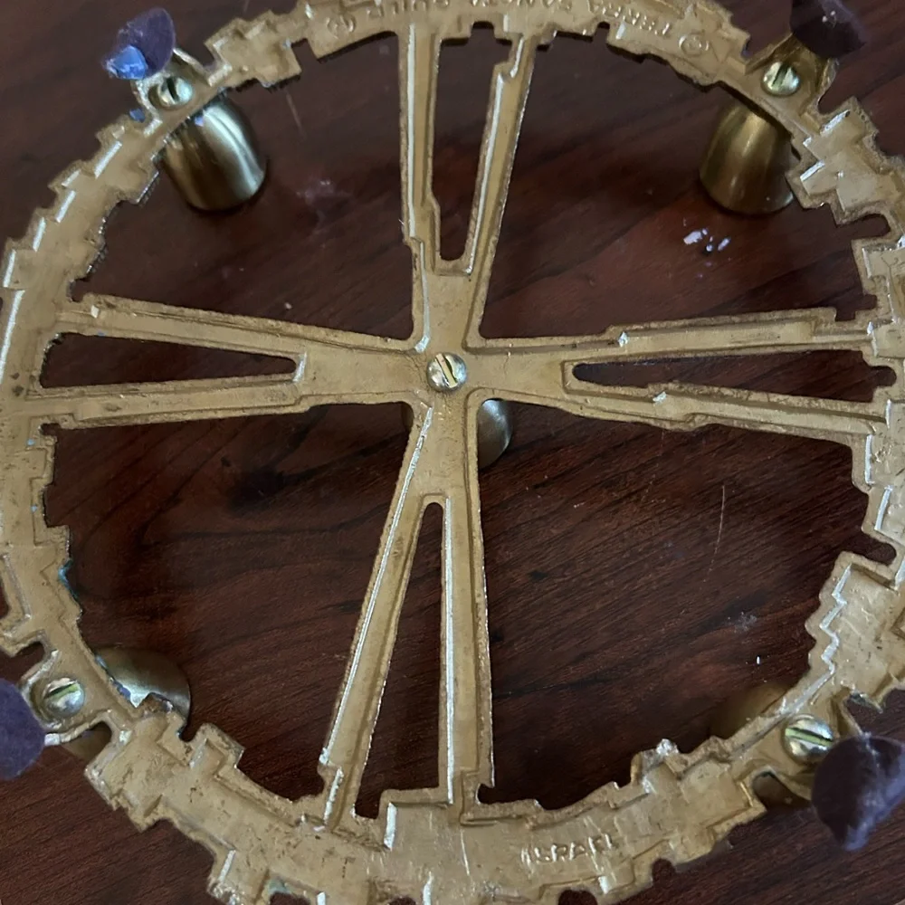 Elegant Gold and Blue Wall Clock